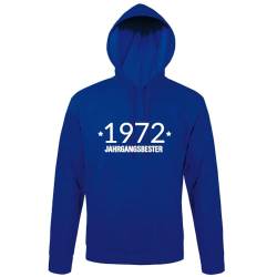 shirt84 Jahrgangsbester 1972 Männer Kapuzen Hoodie Blau Royal L von shirt84