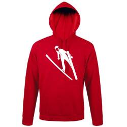 shirt84 Skispringer Männer Kapuzen Hoodie Rot XL von shirt84