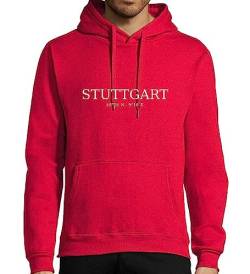 shirt84 Stuttgart Koordinaten Männer Kapuzen Hoodie Rot XL von shirt84