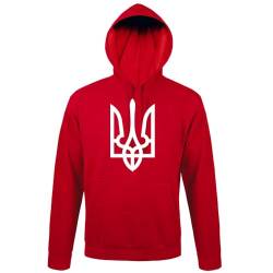 shirt84 Ukraine Wappen Männer Kapuzen Hoodie Rot XL von shirt84