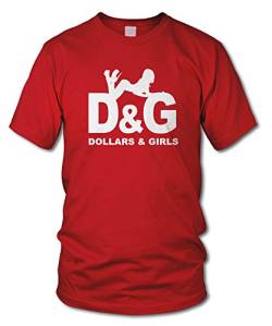 Dollars & Girls - Fun T-Shirt - Kult - Rot (Weiß) - Größe XXL von shirtloge