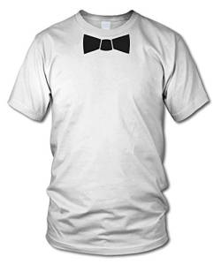 T-Shirt mit Fliege - Fun T-Shirt - Kult - Weiß - Größe M von shirtloge