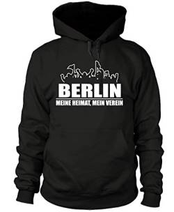 shirtloge - Berlin - Fanblock - Meine Heimat, Mein Verein - Fussball Fan Kapuzenpullover - Schwarz - Größe S von shirtloge