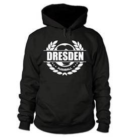 shirtloge - Dresden - Fussball Lorbeerkranz - Fan Kapuzenpullover Hoodie - Größe XXL von shirtloge