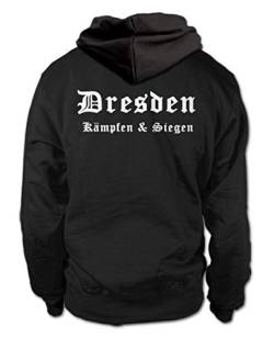 shirtloge - Dresden - Kämpfen & Siegen - Fussball Fan Kapuzenpullover Hoodie - Größe S von shirtloge