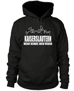 shirtloge - Kaiserslautern - Fanblock - Meine Heimat, Mein Verein - Fussball Fan Kapuzenpullover - Schwarz - Größe 3XL von shirtloge