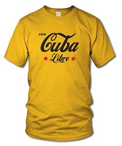 shirtloge - Viva Cuba Libre - Kult T-Shirt - Gelb - Größe M von shirtloge