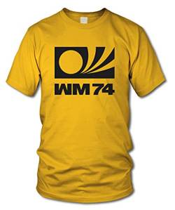 shirtloge - WM 74 - Fussball - Weltmeisterschaft - Kult T-Shirt - Gelb - Größe XL von shirtloge