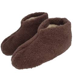 shivler Schafwolle Hausschuhe Wollhausschuhe Wolle Pantoffeln aus Schafwolle Schlappen (braun, eu_footwear_size_system, adult, women, numeric, medium, numeric_36) von shivler