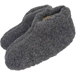 shivler Schafwolle Hausschuhe Wollhausschuhe Wolle Pantoffeln aus Schafwolle Schlappen (grau, eu_footwear_size_system, adult, numeric, medium, numeric_40) von shivler