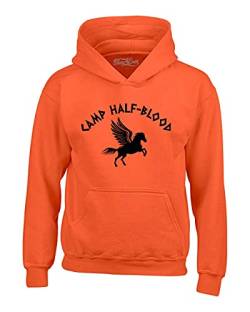 shop4ever Camp Half Blood Hoodie Demigod Kapuzen-Sweatshirt, Orange/Abendrot im Zickzackmuster (Sunset Chevron), Small von shop4ever