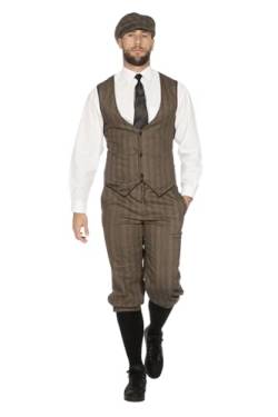 shoperama 20er Jahre Peaky Blinders Anzug Knickerbocker Herren-Kostüm Braun-Beige Weste Schiebermütze The Roaring Twenties 20's, Größe:48 von shoperama