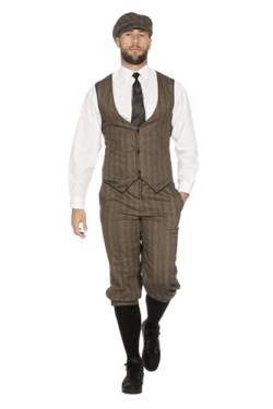 shoperama 20er Jahre Peaky Blinders Anzug Knickerbocker Herren-Kostüm Braun-Beige Weste Schiebermütze The Roaring Twenties 20's, Größe:58 von shoperama