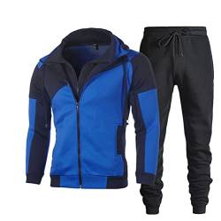 shownicer Herren Cargo Stil Sportanzug Jogginganzug Trainingsanzug Sporthose+Hoodie A Blau M von shownicer