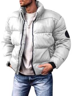 shownicer Herren Kurze Daunenjacken Warm Winterjacke Parka Jacke Steppjacke Wintermantel Casual Verdicken Warme Daunenmantel Outdoorjacke mit Reißverschluss A Beige 3XL von shownicer