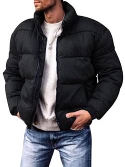 shownicer Herren Kurze Daunenjacken Warm Winterjacke Parka Jacke Steppjacke Wintermantel Casual Verdicken Warme Daunenmantel Outdoorjacke mit Reißverschluss A Schwarz L von shownicer