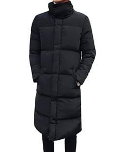 shownicer Herren Winterjacke Lange Daunenjacke Warm Parka Jacke mit Kapuze Steppjacke Wintermantel Casual Verdicken Warme Daunenmantel A Schwarz XXL von shownicer