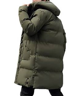 shownicer Herren Winterjacke Lange Daunenjacke Warm Parka Jacke mit Kapuze Steppjacke Wintermantel Casual Verdicken Warme Daunenmantel B Grün L von shownicer