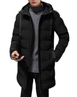 shownicer Herren Winterjacke Lange Daunenjacke Warm Parka Jacke mit Kapuze Steppjacke Wintermantel Casual Verdicken Warme Daunenmantel C Schwarz M von shownicer