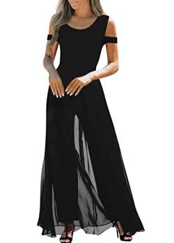 shownicer Jumpsuit Festlich Hochzeit Damen Lang Weites Bein Elegant Overall Spitze Ärmel Hosenanzug Playsuit Romper C Schwarz M von shownicer