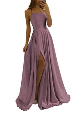 shownicer Kleider Damen Abschlusskleid Off Shoulder Elegant Hochzeit Vintage A-Linie Partykleid Lang Abendkleider Schlitz Cocktailkleid Festkleider Brautkleid Abiball Geburtstag Kleid A Hellviolett M von shownicer