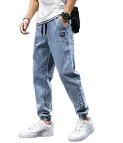 shownicer Männer Jogger Cargo Denim Hosen Baggy Harem Streetwear Männlichen Knöchel Lässige Hip Hop Jeans Hosen Männer D Blau M von shownicer