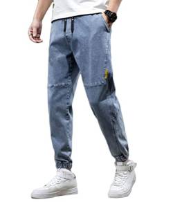 shownicer Männer Jogger Cargo Denim Hosen Baggy Harem Streetwear Männlichen Knöchel Lässige Hip Hop Jeans Hosen Männer E Blau XS von shownicer