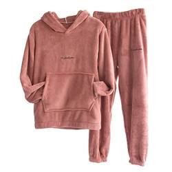 shownicer Pyjama Damen Lang Schlafanzug Langarm Oberteil Lang Hosenanzug Tie Dye Zweiteilige Nachtwäsche Loungewear mit Taschen A Rot XL von shownicer