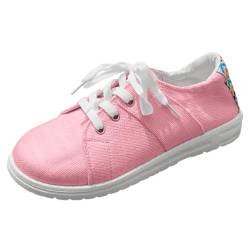 shownicer Sneaker Damen Sommer Schnürung Up Walkingschuhe Flache Sneaker Mode Turnschuhe Sportschuhe Freizeitschuhe C Rosa 38 EU von shownicer