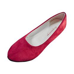 Damen Schuhe Damen Bequeme Slip On Loafers Flache Schuhe Casual Ballerinas Schuhe Sandalen Flats Bootsschuhe Casual Einzelschuh Arbeitsschuhe, Rot - rot - Größe: 41 EU von showsing-shoes