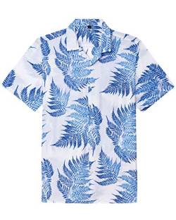 siliteelon Herren Hawaiian Hemd Kurzarm Floral Aloha Hemd für Strandurlaub,2XL von siliteelon
