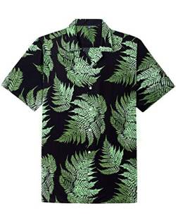 siliteelon Herren Hawaiian Hemd Kurzarm Floral Aloha Hemd für Strandurlaub,2XL von siliteelon