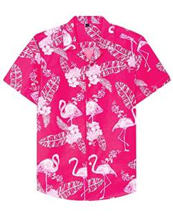 siliteelon Herren Hawaiian Hemd Kurzarm Floral Aloha Hemd für Strandurlaub,Groß von siliteelon