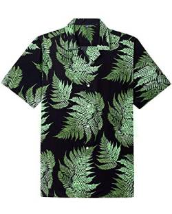 siliteelon Herren Hawaiian Hemd Kurzarm Floral Aloha Hemd für Strandurlaub,Mittel von siliteelon