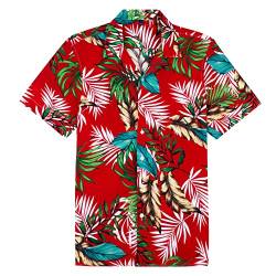 siliteelon Herren Hawaiian Shirt Casual Kurzarm Button Down Shirts Aloha Shirt Luau, Kreuzfahrt, Sun Beach,Medium von siliteelon