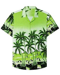 siliteelon Herren Hawaiian Shirt Kurzarm Floral Aloha Shirts für Strandurlaub,Large von siliteelon