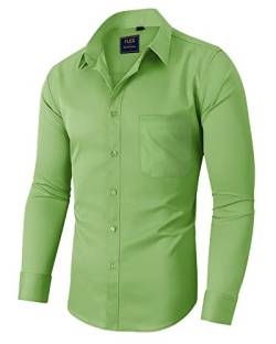 siliteelon Herren-Hemd Grün Business Hemd Regular Fit Langarm Herrenhemden Freizeithemd Für Anzug, Hochzeit-2XL von siliteelon