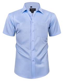 siliteelon Herren Kleid Hemden Solid Blau Langarm Stretch Faltenfreie Formale Hemd Business Casual Button Down Hemden.Mittel von siliteelon