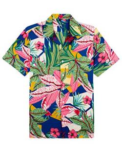 siliteelon Männer Strand Kurzarm Santa Claus Party Holiday Shirt Hawaiian Shirts für Männer,3XL von siliteelon