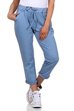 Damen Jogginhose im Boyfriend-Style Sweatpants für Freizeit Sport Fitness Yoga Training 3569 (as3, Numeric, Numeric_34, Numeric_40, Regular, Long, Blau) von simaranda