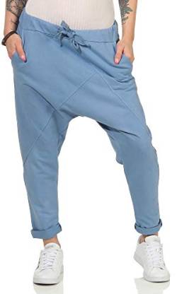 Damen Jogginhose im Boyfriend-Style Sweatpants für Freizeit Sport und Fitness 104 (36-40, Hellblau) von simaranda
