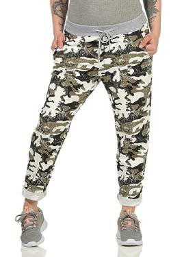 Damen Jogginhose im Boyfriend-Style Sweatpants für Freizeit Sport und Fitness Camouflage Tarn 38 (34-40, Style 2) von simaranda