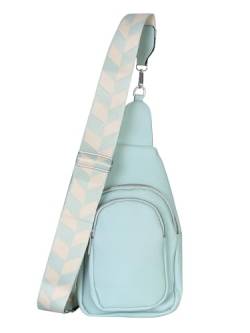 simaranda Bodybag Damen modischer Crossover Rucksack Brusttasche Bauchtasche Gürteltasche mit breiten Gurt 26 (Mint) von simaranda