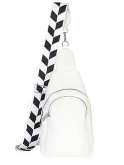 simaranda Bodybag Damen modischer Crossover Rucksack Brusttasche Bauchtasche Gürteltasche mit breiten Gurt 26 (Weiß) von simaranda