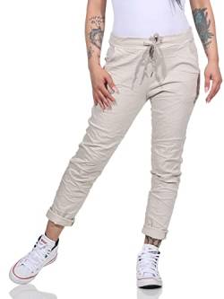 simaranda Damen Jogginghose im Vintage Look Sweatpants für Freizeit Sport und Fitness 8115 (as3, Numeric, Numeric_36, Numeric_40, Regular, Regular, Beige) von simaranda