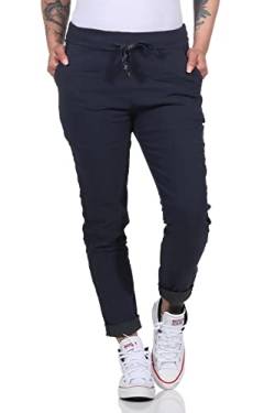 simaranda Damen Jogginghose im Vintage Look Sweatpants für Freizeit Sport und Fitness 8115 (as3, Numeric, Numeric_36, Numeric_40, Regular, Regular, Dunkelblau) von simaranda