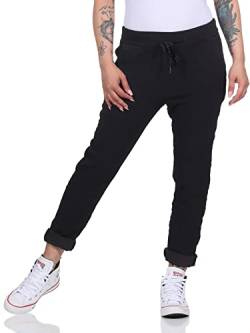 simaranda Damen Jogginghose im Vintage Look Sweatpants für Freizeit Sport und Fitness 8115 (as3, Numeric, Numeric_36, Numeric_40, Regular, Regular, Schwarz) von simaranda