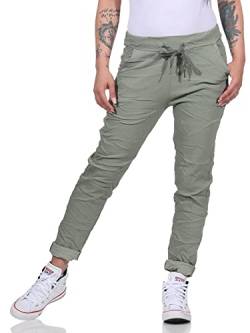 simaranda Damen Jogginghose im Vintage Look Sweatpants für Freizeit Sport und Fitness 8115 (as3, Numeric, Numeric_42, Numeric_46, Regular, Regular, Olive) von simaranda