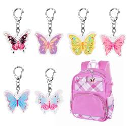 simarro 6 Stück Schlüsselanhänger Schmetterling, Schlüsselanhänger Anhänger Mädchen Schlüsselringe Schmetterling Anhänger Kinder für Handtasche Tasche Dekor von simarro