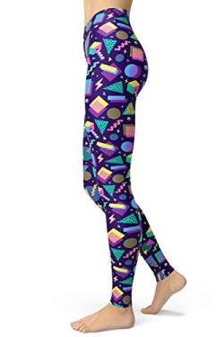 sissycos 80er Leggins Damen Jahre Leggings Druck Print Leggings Yoga Laufhose Mädchen Strumpfhose Fashion Stretch Lange Damen Leggins von sissycos